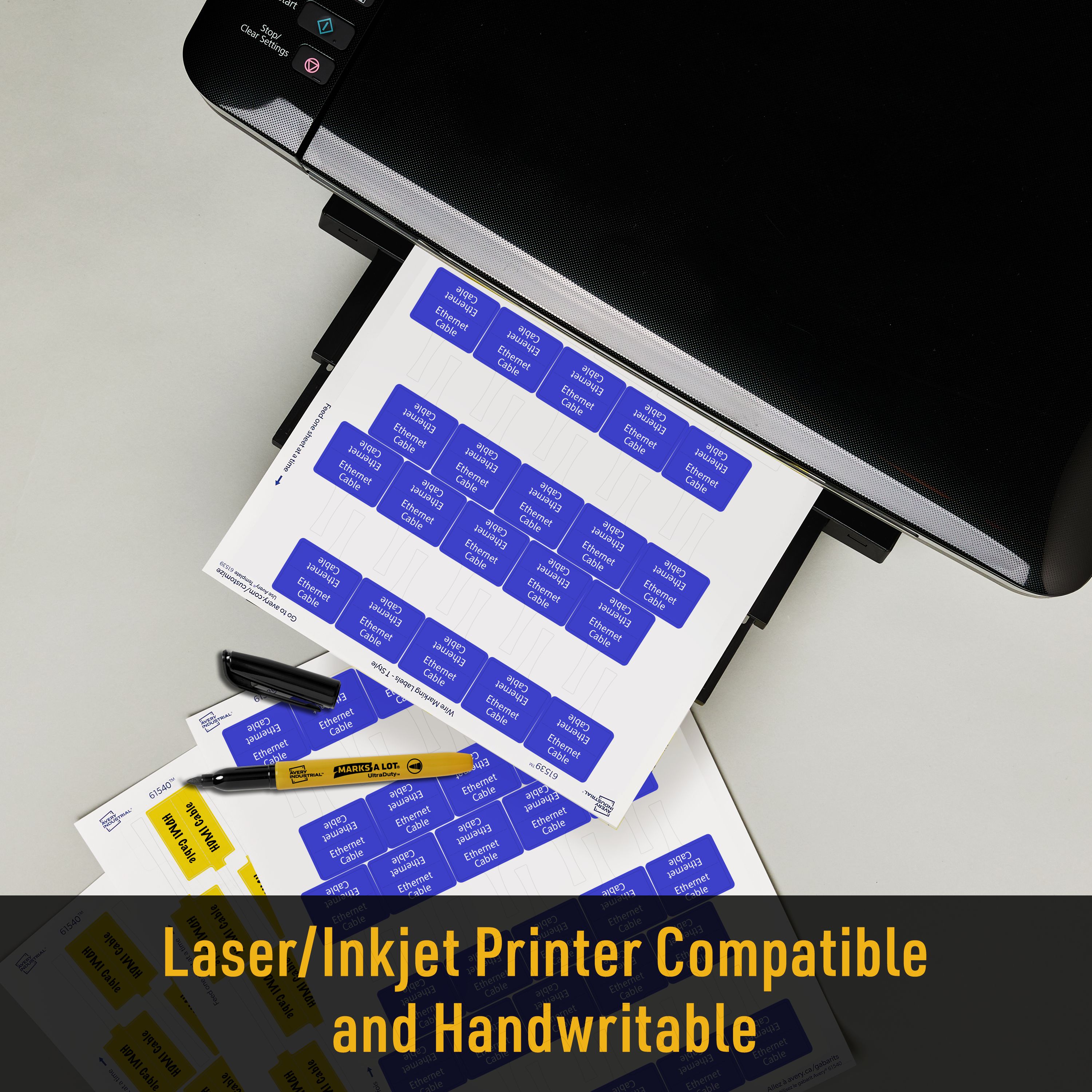 Cable Labels, T-Style, 1.25